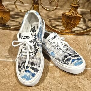 Vans Doheny White Turquoise Navy Blue Tye Dyed Lace Up Classic Vans Women’s - 6